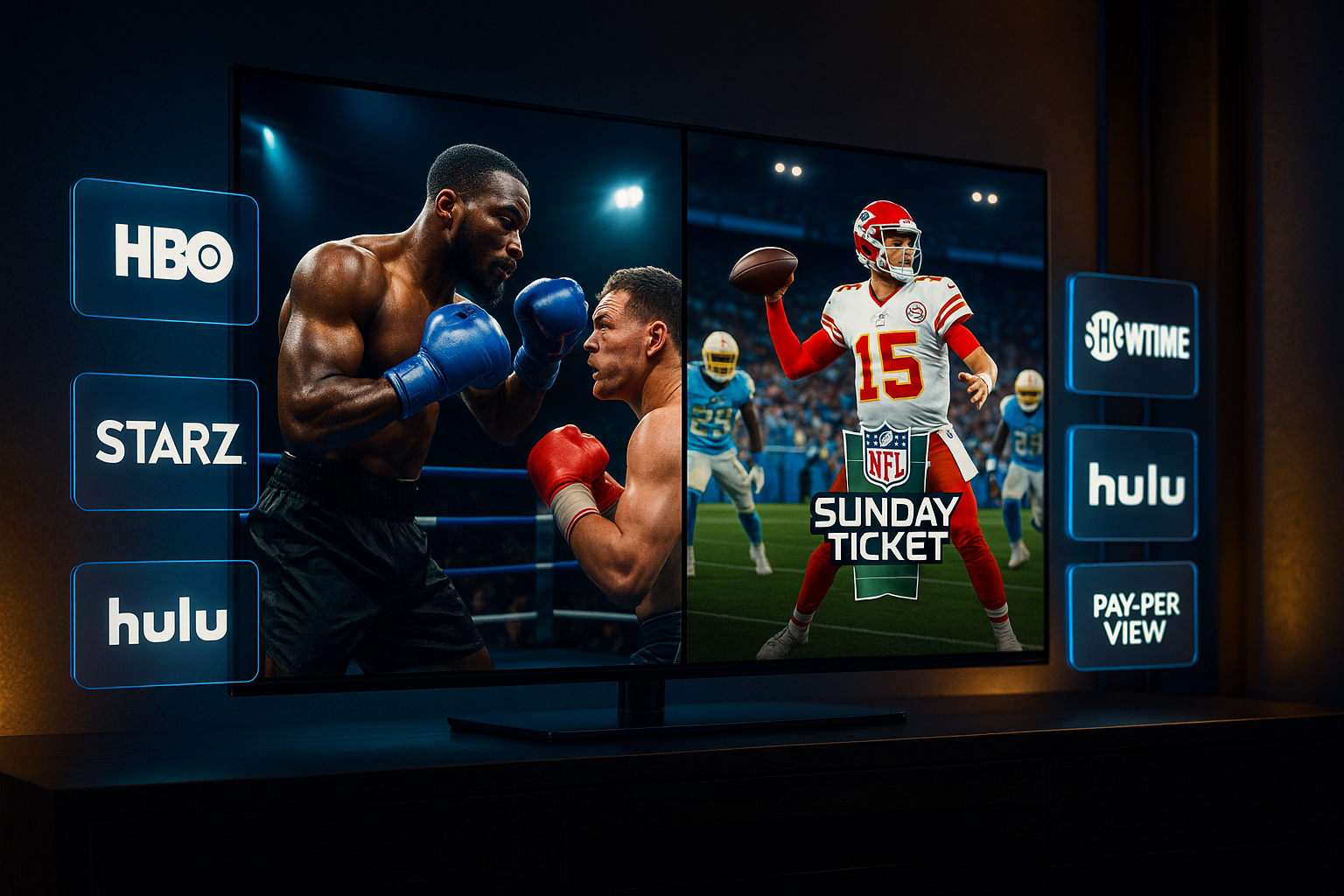 itv pay per view boxing nfs Sunday ticket premium channels